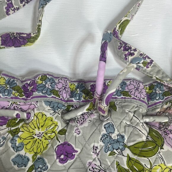 Vera Bradley Daisy Hipster Crossbody Tote Bag Hobo Quilted Purple Blue - Picture 7 of 7
